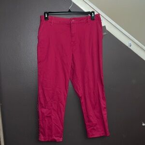 Size 16 hot pink chino pants with trim